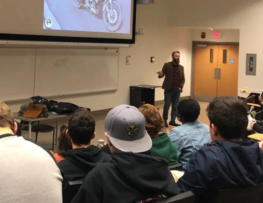 Craig Whitton speaking to a lecture theatre