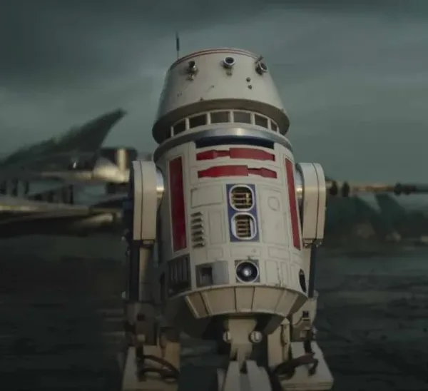 A Star Wars Astromech Droid - like R2D2, but a different model called R5B4.
